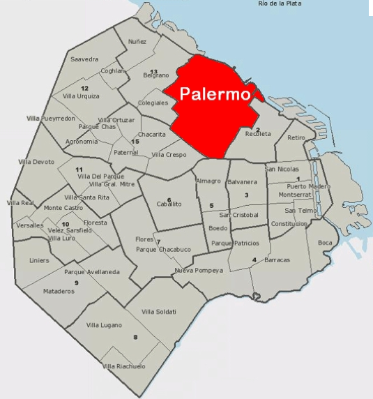 Článek Natalia Oreiro - mapa Palermo